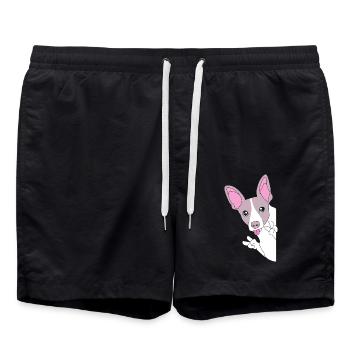 Rat Terrier - Badeshorts - Schwarz - Vorne - AI Model Male 185 light (185cm)