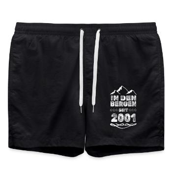 Bergsteiger 2001 - Badeshorts - Schwarz - Vorne - AI Model Male 185 light (185cm)