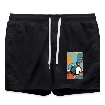 Batterie | Batteur | Musicien - Short de bain - noir - Devant - AI Model Male 185 light (185cm)