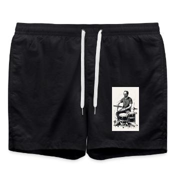 Batterie | Batteur | Musicien - Short de bain - noir - Devant - AI Model Male 185 light (185cm)