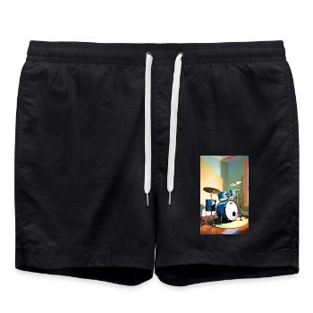 Batterie | Batteur | Musicien - Short de bain - noir - Devant - AI Model Male 185 light (185cm)