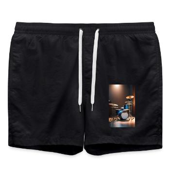 Drums | Drummer | Musicians | Band - Swim Trunks - black - Front - AI Model Male 185 light (185cm)