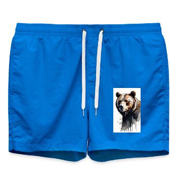 Bear | Brown Bear | Grizzly Bear | Animals - Swim Trunks - cobalt blue - Front