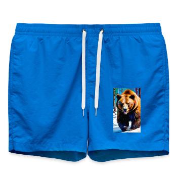 Bear | Brown Bear | Grizzly Bear | Animals - Swim Trunks - cobalt blue - Front