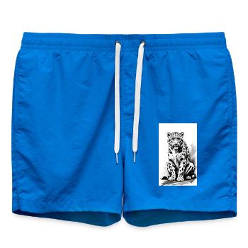 Snow Leopard | Leopard | Predator - Swim Trunks - cobalt blue - Front