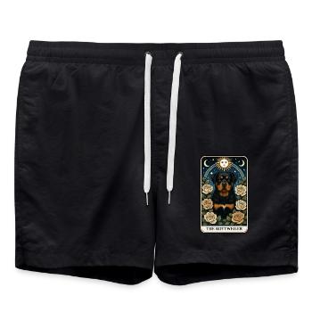 Rottweiler - Badeshorts - Schwarz - Vorne - AI Model Male 185 light (185cm)