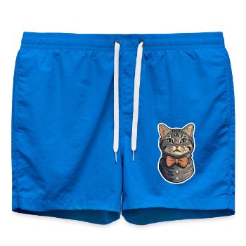 Un chat mignon portant un nœud papillon - Short de bain - cobalt blue - Devant