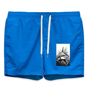 Shark | Great White Shark | Sea Creature | Fish - Swim Trunks - cobalt blue - Front