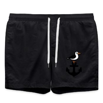 Anker Möwe Hafen - Swim Trunks - black - Front - AI Model Male 185 light (185cm)