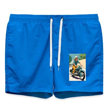 Motorcycle | Biker | Motorcyclist - Swim Trunks - cobalt blue - Front