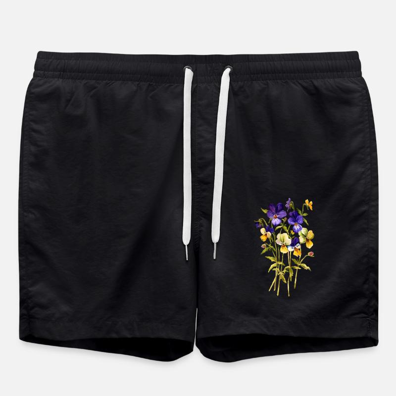 Flowers - Swim Trunks - black
