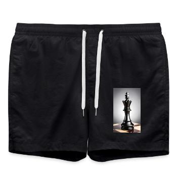 Échecs | Pièce d’échecs | Joueur d’échecs - Short de bain - noir - Devant - AI Model Male 185 light (185cm)