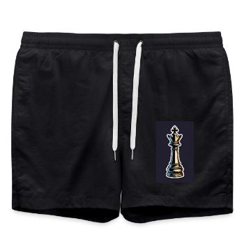 Schach | Schachfigur | Schachspieler - Badeshorts - Schwarz - Vorne - AI Model Male 185 light (185cm)