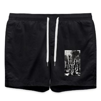 Échecs | Pièce d’échecs | Joueur d’échecs - Short de bain - noir - Devant - AI Model Male 185 light (185cm)