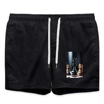 Échecs | Pièce d’échecs | Joueur d’échecs - Short de bain - noir - Devant - AI Model Male 185 light (185cm)