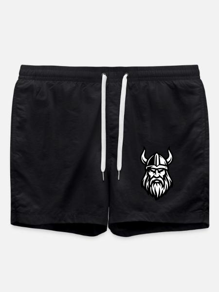 Wikinger Kopf - Badeshorts - Schwarz