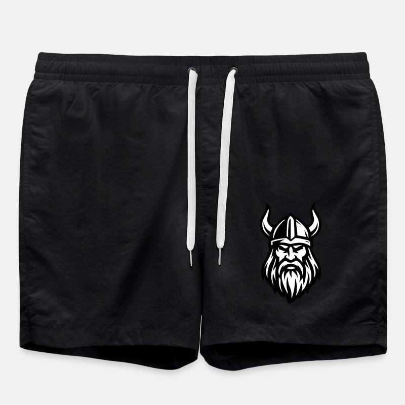 Viking Head - Swim Trunks - black