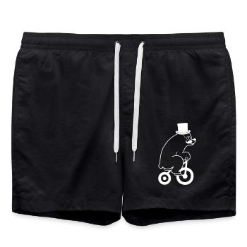 Polar bear - Swim Trunks - black - Front - AI Model Male 185 light (185cm)