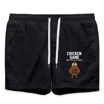 Funny Chicken Game – Don’t Look at the Chicken - Swim Trunks - black - Front - AI Model Male 185 light (185cm)