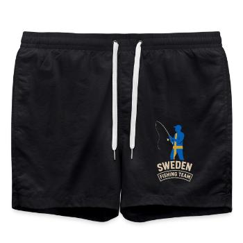 Équipe de pêche en Suède Conception d’aventure - Short de bain - noir - Devant - AI Model Male 185 light (185cm)