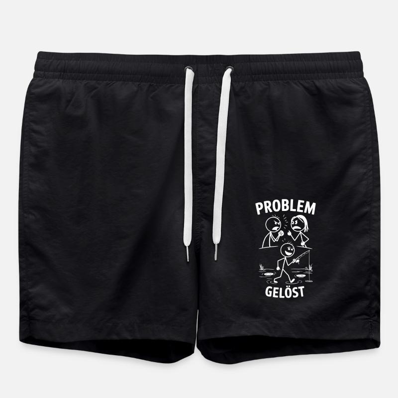 Problem? Ab ans Wasser! - Badeshorts - Schwarz