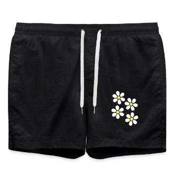 Fleur Fleur Blanche Fleur Blanche Fleurs Cadeau Noël - Short de bain - noir - Devant - AI Model Male 185 light (185cm)
