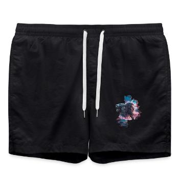 Jesus, der Löwe von Judäa - Lion of Judah - Badeshorts - Schwarz - Vorne - AI Model Male 185 light (185cm)