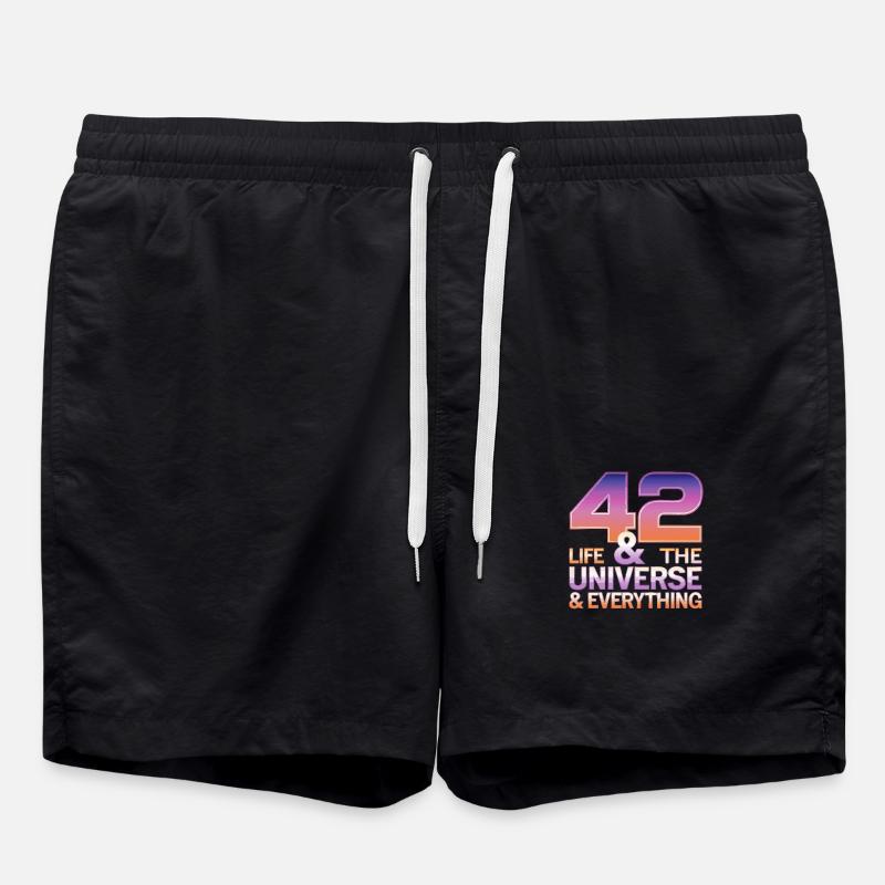 Life Universe Everything 42 réponses - Short de bain - noir
