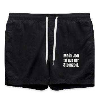 Le tailleur de pierre Job date de l’âge de pierre. - Short de bain - noir - Devant - AI Model Male 185 light (185cm)