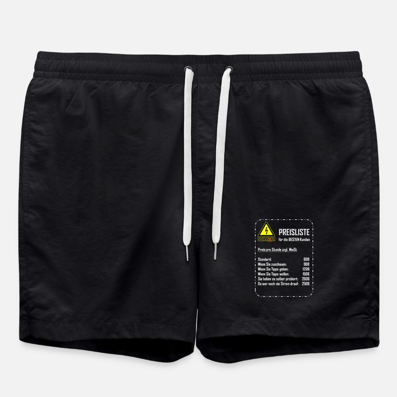ElektriXer Preisliste (weiß) - Badeshorts - Schwarz