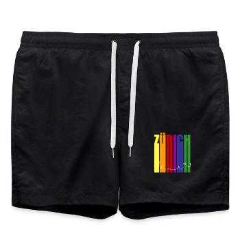 Arc-en-ciel de la Zurich Pride - Short de bain - noir - Devant - AI Model Male 185 light (185cm)