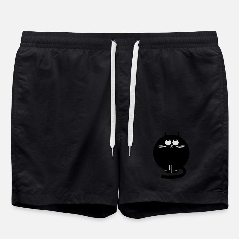 katze - Badeshorts - Schwarz