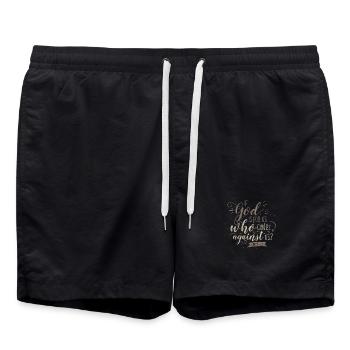 If God Is For Us - Badeshorts - Schwarz - Vorne - AI Model Male 185 light (185cm)