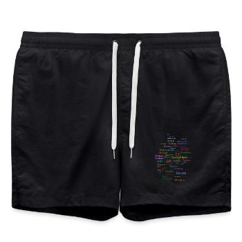 Deutschland Karte - Badeshorts - Schwarz - Vorne - AI Model Male 185 light (185cm)