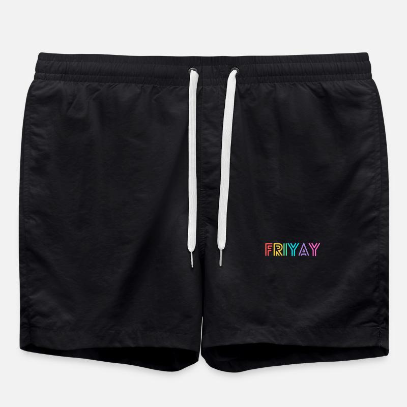 Friyay bunt - let's celebrate the weekend - Swim Trunks - black