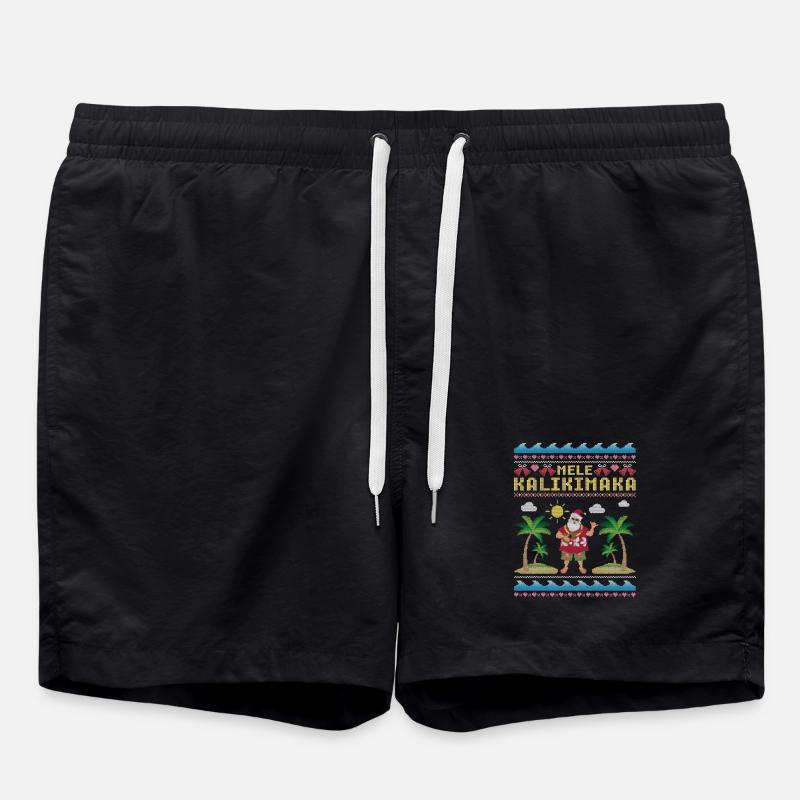 Mele Kalikimaka Santa - Badeshorts - Schwarz