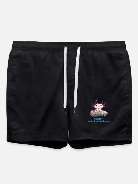 Kultiger Axolotl Ambystoma Mexicanum Handzeichnung - Badeshorts - Schwarz