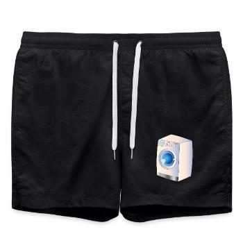 Washing machine in comic style for fresh ideas - Swim Trunks - black - Front - AI Model Male 185 light (185cm)
