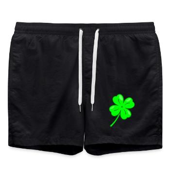 Vierblättriges Kleeblatt zum selber gestalten - Badeshorts - Schwarz - Vorne - AI Model Male 185 light (185cm)