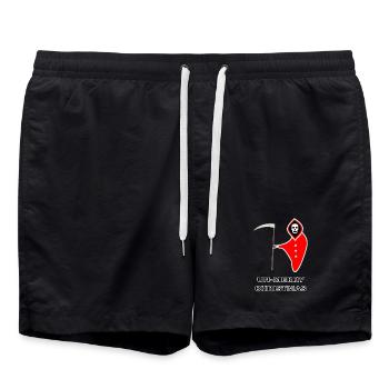 Christmas Grim Reaper unmerry Christmas Goth Santa - Swim Trunks - black - Front - AI Model Male 185 light (185cm)
