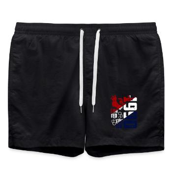 1990 Born USA - Swim Trunks - black - Front - AI Model Male 185 light (185cm)