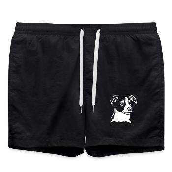 Jack Russell Terrier Head "Black Edition" - Swim Trunks - black - Front - AI Model Male 185 light (185cm)