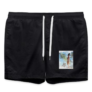 Beach Surfer Girl – Ondes positives - Short de bain - noir - Devant - AI Model Male 185 light (185cm)