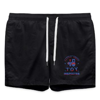 Railway Toy Inspector - Swim Trunks - black - Front - AI Model Male 185 light (185cm)