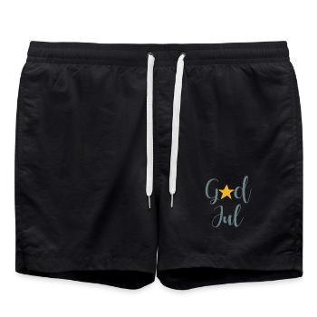 God Jul Stern Sweden Scandinavian Christmas - Swim Trunks - black - Front - AI Model Male 185 light (185cm)