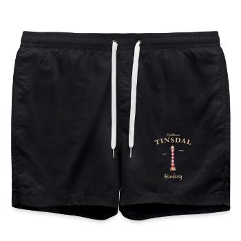 Lighthouse Hamburg Linsdal, Germany - Swim Trunks - black - Front - AI Model Male 185 light (185cm)