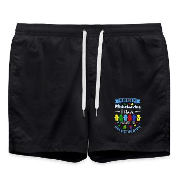 Je suis autiste - Short de bain - noir - Devant - AI Model Male 185 light (185cm)