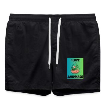 JARDINAGE,PRINTEMPS,JARDIN,JARDINIER,RETRAITE,ETE - Short de bain - noir - Devant - AI Model Male 185 light (185cm)