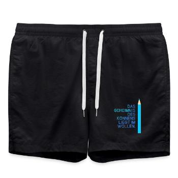 schule motivation einschulung prüfung abi spruch l - Badeshorts - Schwarz - Vorne - AI Model Male 185 light (185cm)