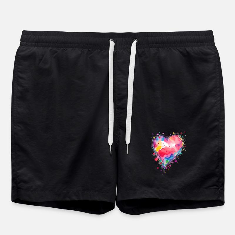 Heart - Swim Trunks - black